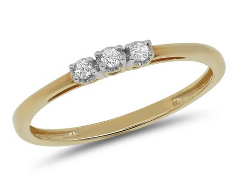 Ladies 3 Three Stone Petite Engagement Promise Ring 